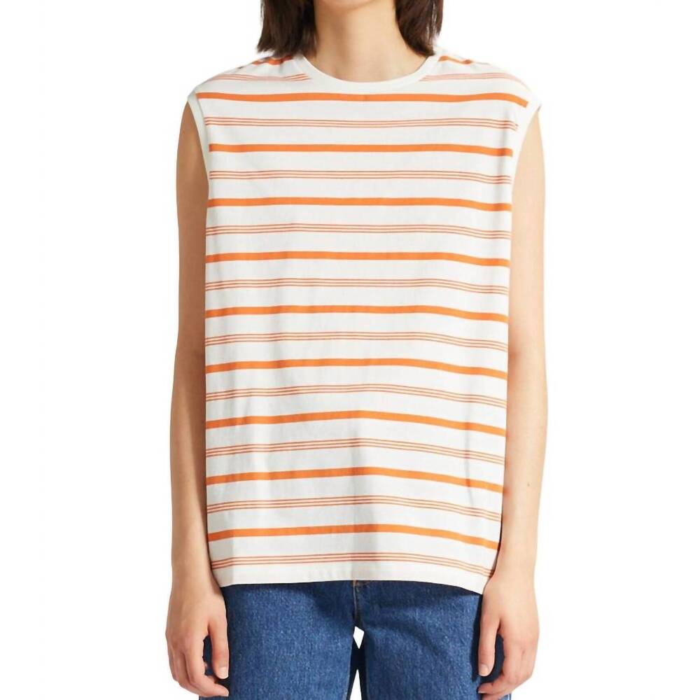 NEW WOOD WOOD lydia stripe top in dusty orange